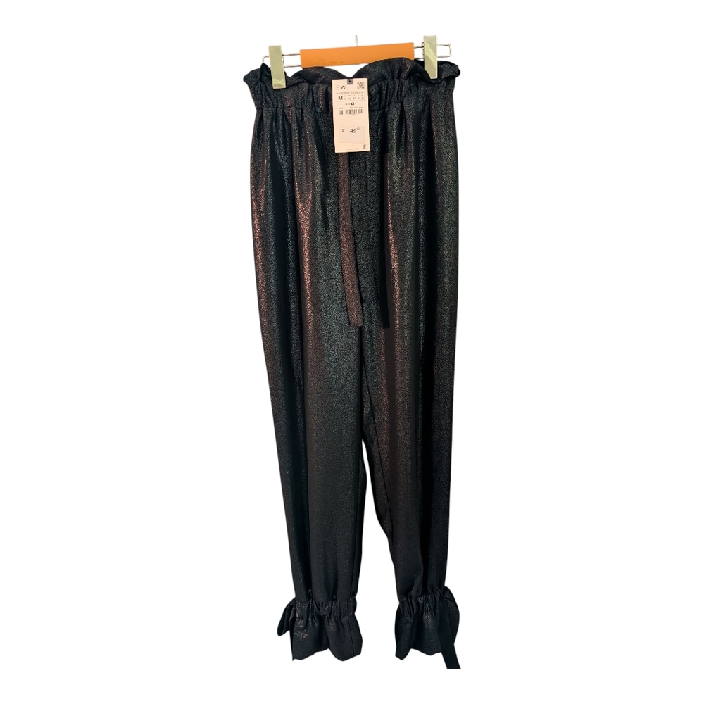 Zara Shimmering Black Trousers